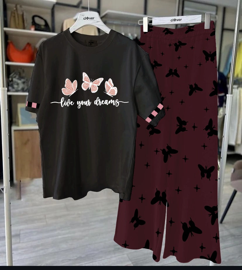 Women's Butterfly Print Lounge Set