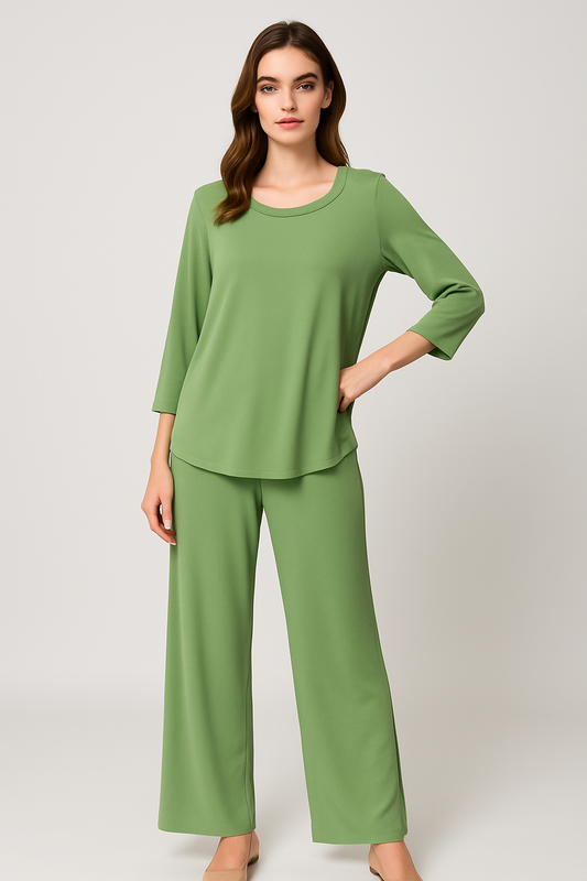Plain Olive Green Loungewear Set