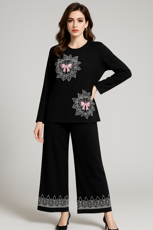 Feminine Bow & Floral Lounge Set