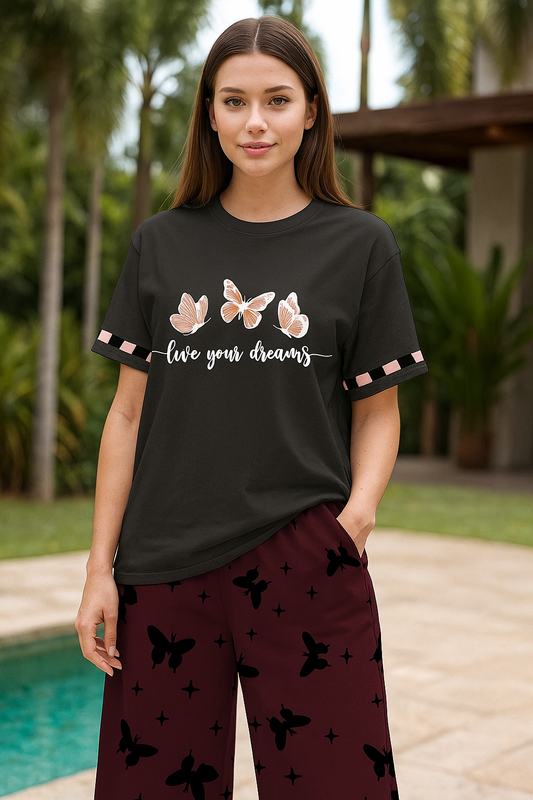 Women's Butterfly Print Lounge Set