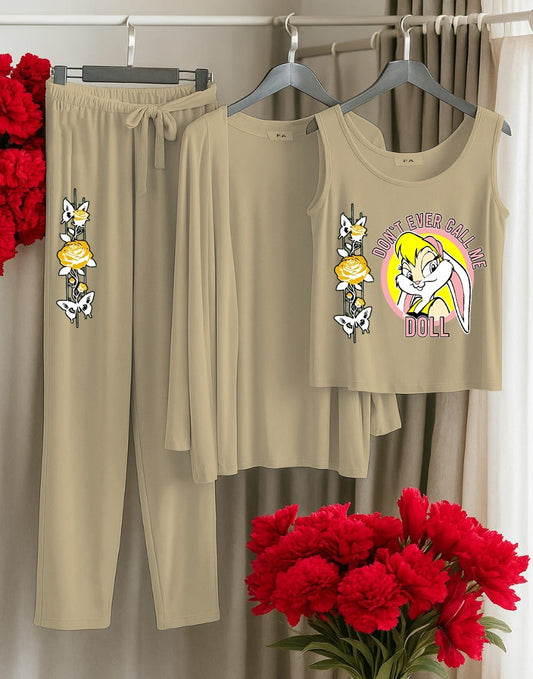 Lola Bunny ‘Don’t Ever Call Me Doll’ 3-Piece Loungewear– Tank & Joggers”