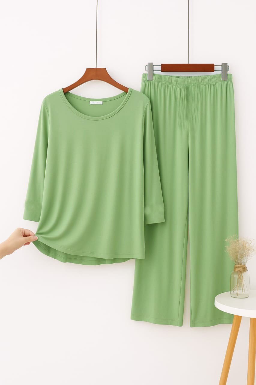 Plain Olive Green Loungewear Set