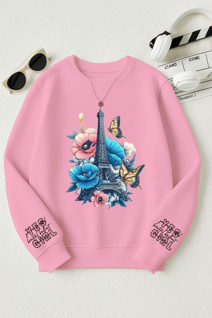 Paris Dreams Magical Girl Printed Sweatshirt