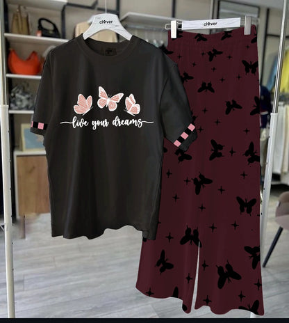 Women's Butterfly Print Lounge Set