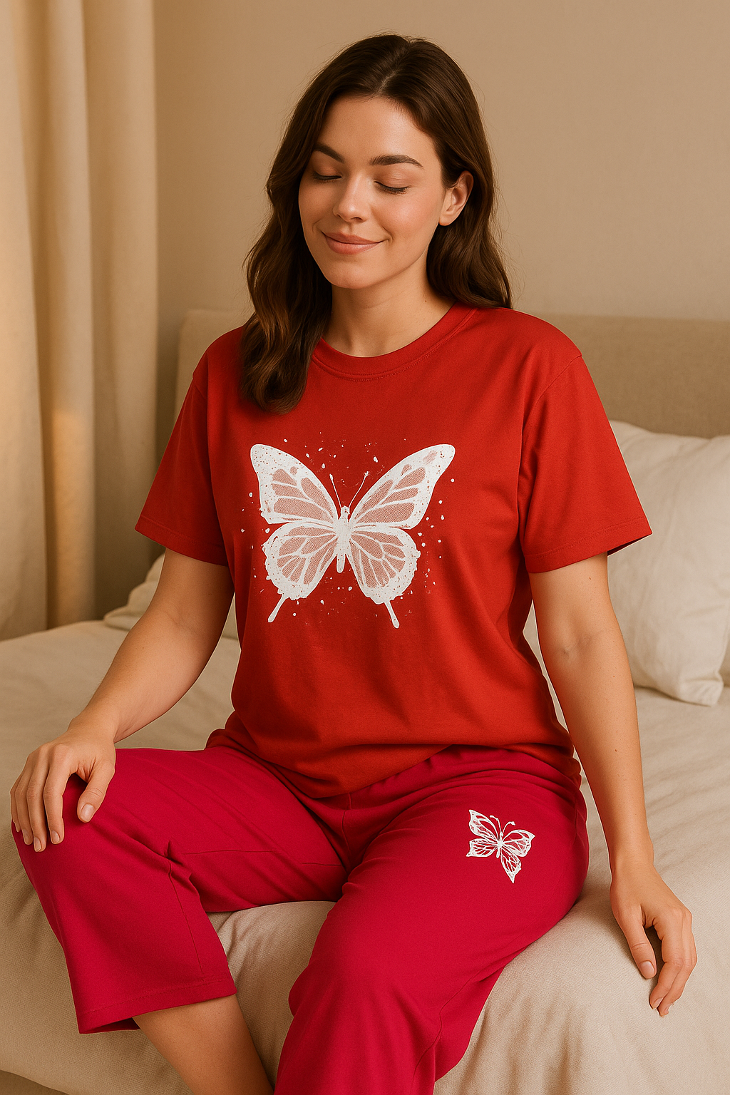Bold Red & Pink Butterfly lounge set