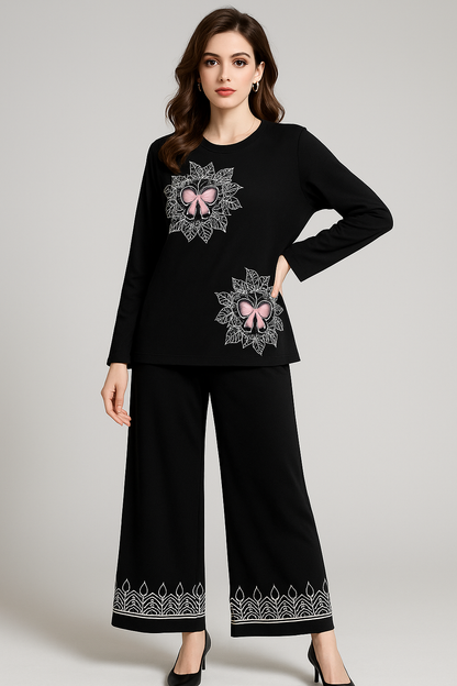 Feminine Bow & Floral Lounge Set